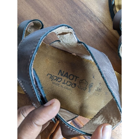 Naot Kayla 38 womens sandals US size 7 / 7.5 copper leather brown footbed - Picture 10 of 10